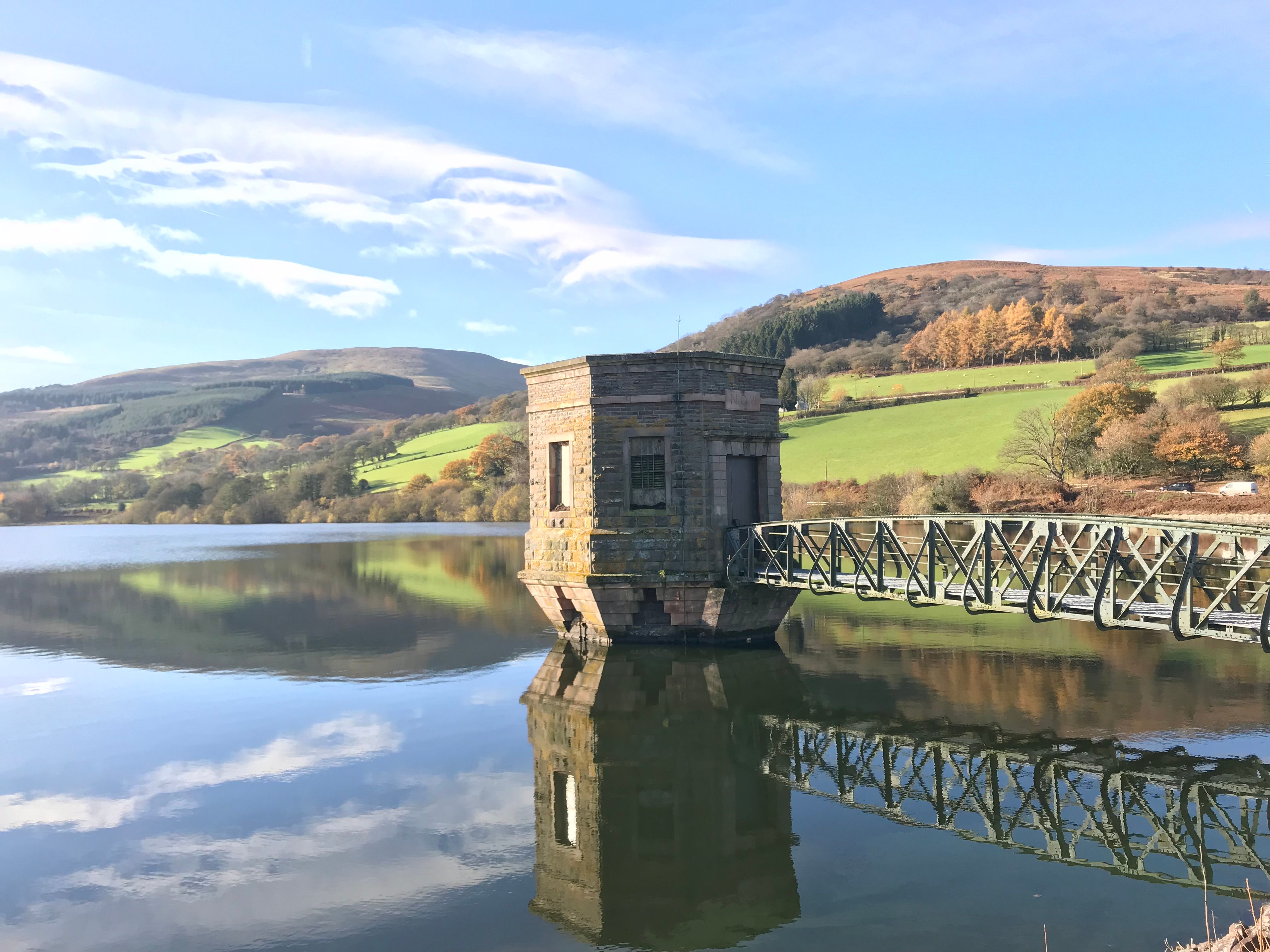 The dam just to the side of the route